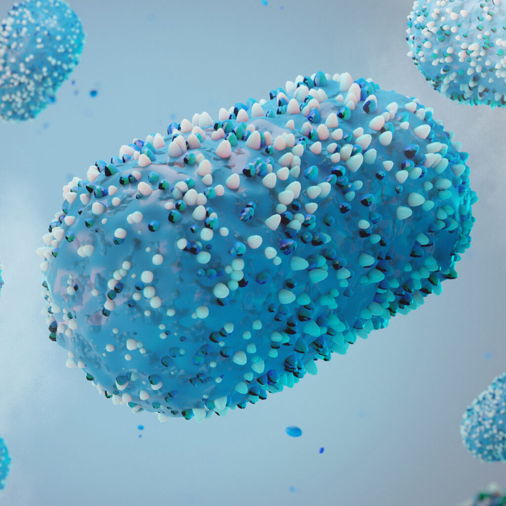 Monkey pox virus abstract 3d illustration